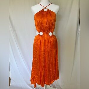 Elliat Orange Halter Dress - XS